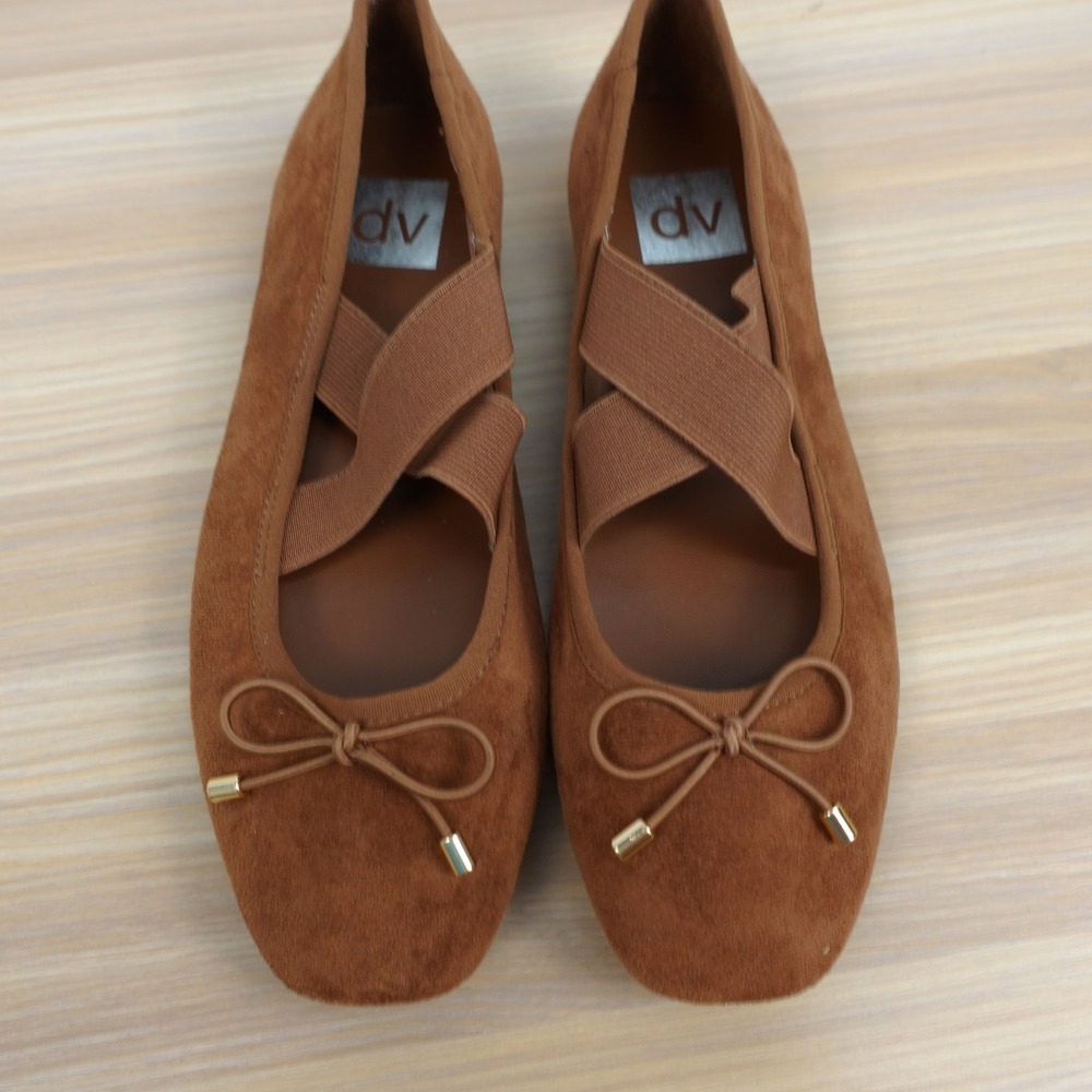 Brown Ballet Flats Women Shoes 6 Cross Strap Mary Jane School Prep DOLCE VITA DV - Picture 1 of 7